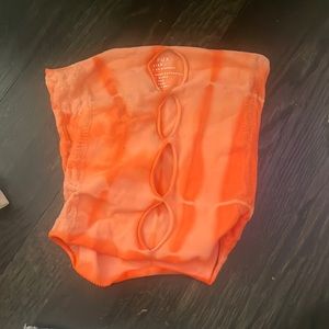 white fox orange tube top